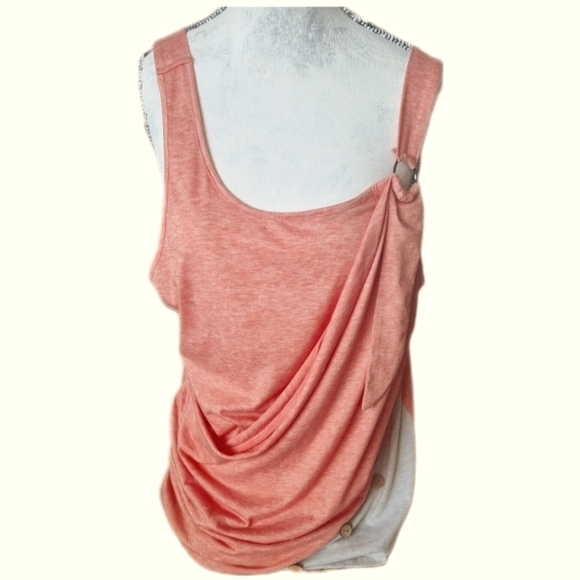 Heathered Womens salmon tank top w O ring strap  Sz XL - Picture 1 of 6